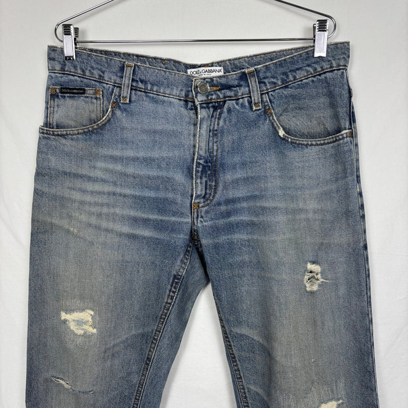 00s Dolce&Gabbana Distressed Light Wash Mom Jeans