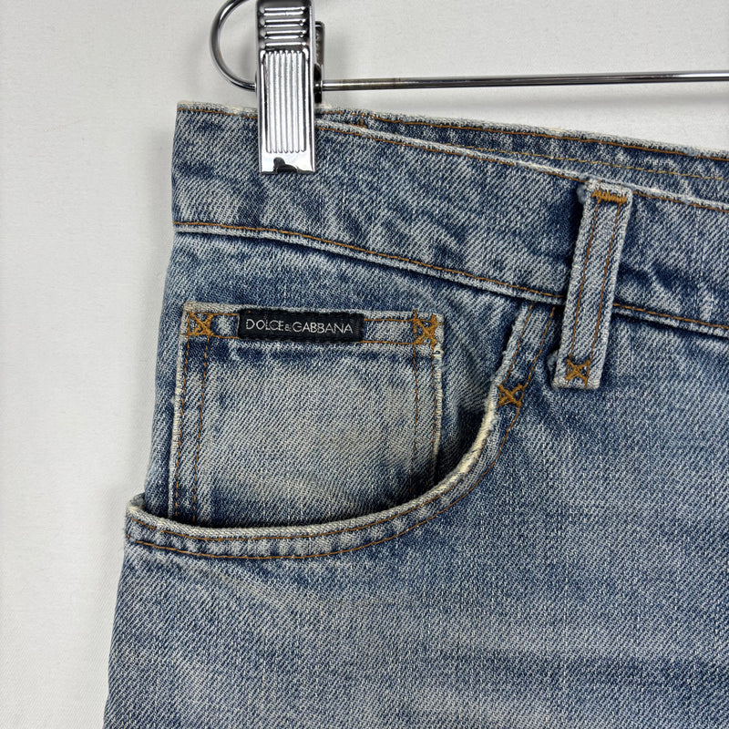 00s Dolce&Gabbana Distressed Light Wash Mom Jeans