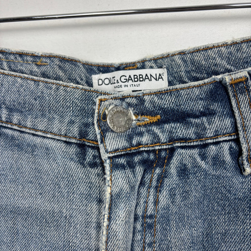 00s Dolce&Gabbana Distressed Light Wash Mom Jeans