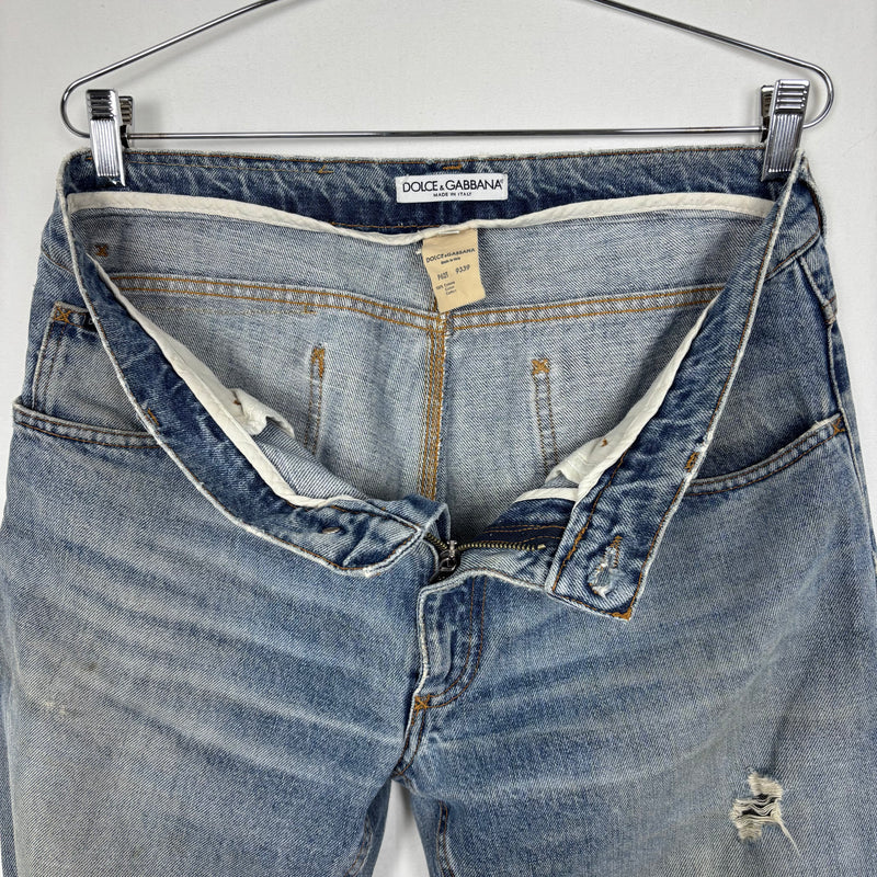 00s Dolce&Gabbana Distressed Light Wash Mom Jeans
