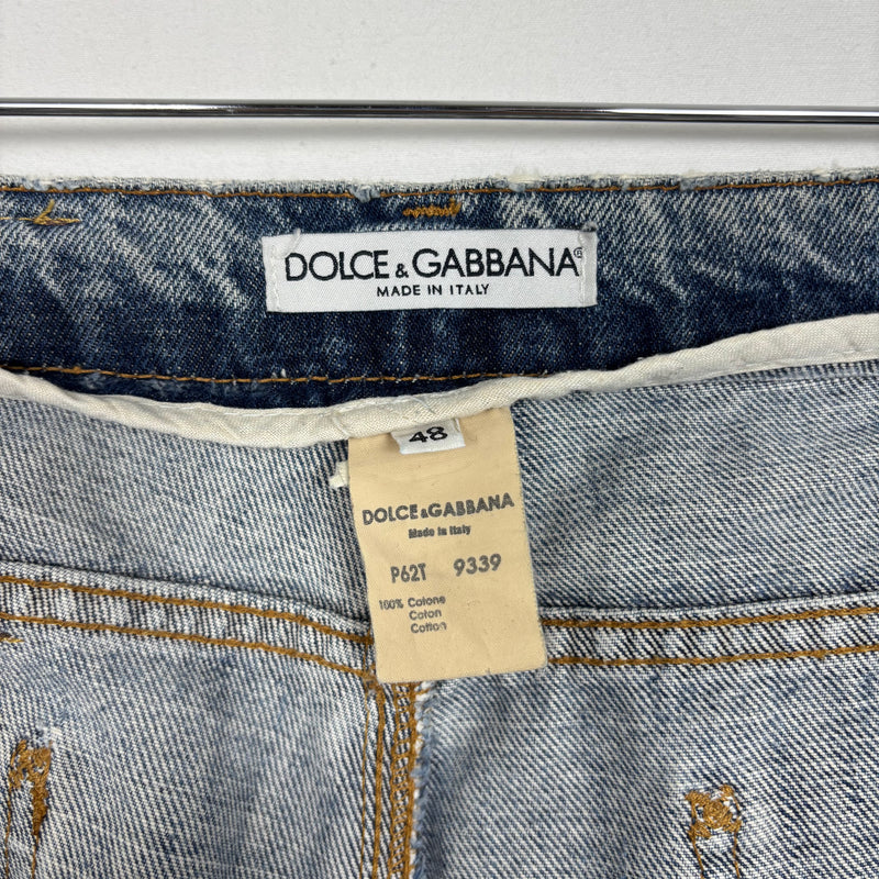 00s Dolce&Gabbana Distressed Light Wash Mom Jeans