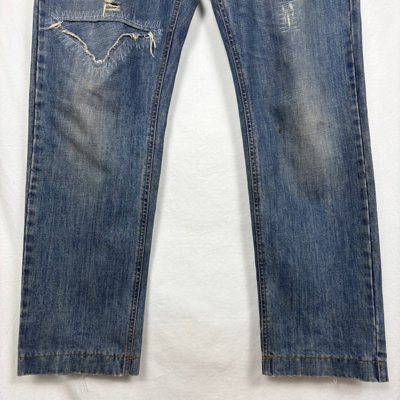 00s Dolce&Gabbana Coloured Stitch Dark Wash Relaxed Jeans