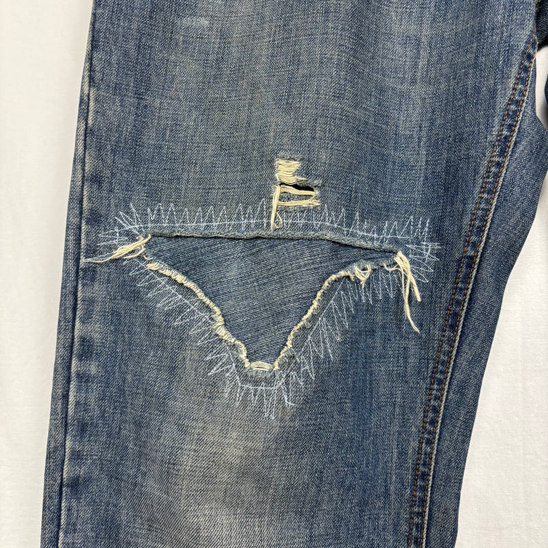 00s Dolce&Gabbana Coloured Stitch Dark Wash Relaxed Jeans