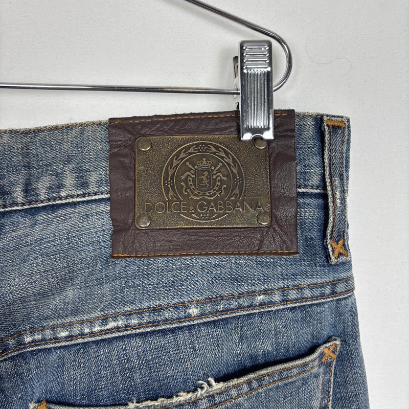 00s Dolce&Gabbana Coloured Stitch Dark Wash Relaxed Jeans