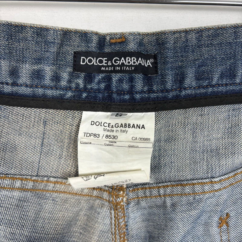 00s Dolce&Gabbana Coloured Stitch Dark Wash Relaxed Jeans