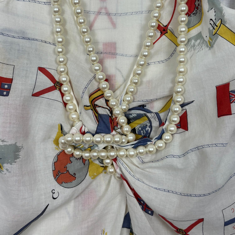 FW03 Junya Watanabe Pearl V-Neck Patterned Tank Top