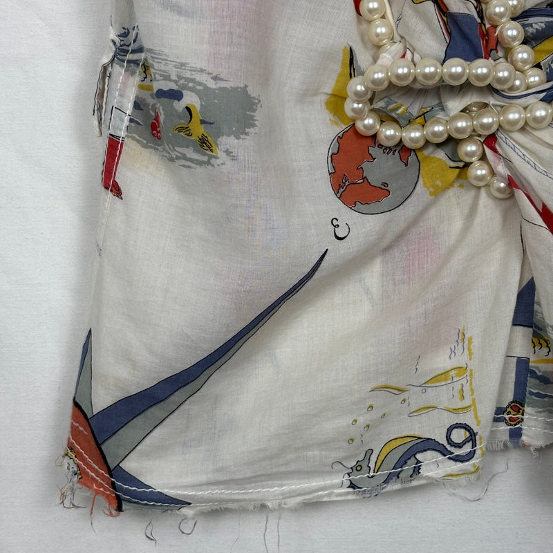 FW03 Junya Watanabe Pearl V-Neck Patterned Tank Top