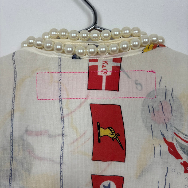 FW03 Junya Watanabe Pearl V-Neck Patterned Tank Top