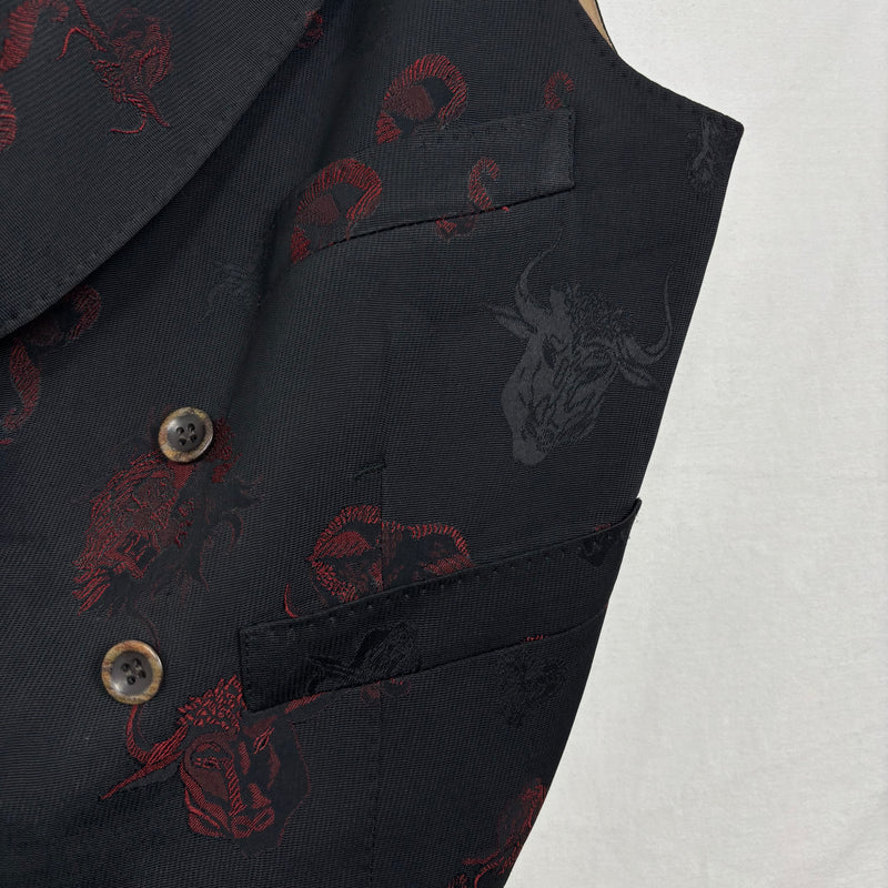 00s Jean Paul Gaultier Classique Back Printed Patterned Vest