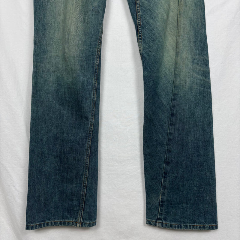 00s Mihara Yasuhiro Asymmetric Low Rise Flare Jeans