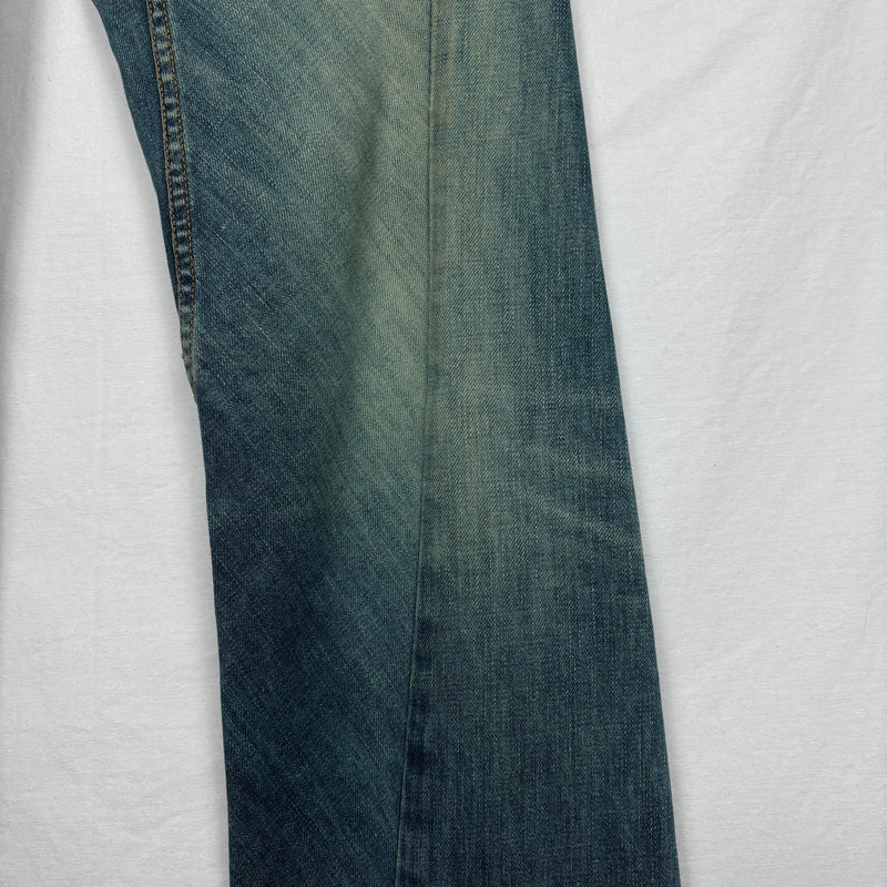 00s Mihara Yasuhiro Asymmetric Low Rise Flare Jeans