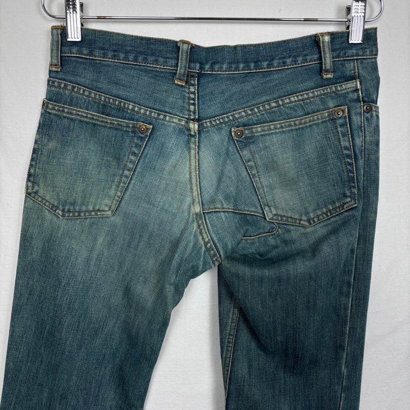 00s Mihara Yasuhiro Asymmetric Low Rise Flare Jeans