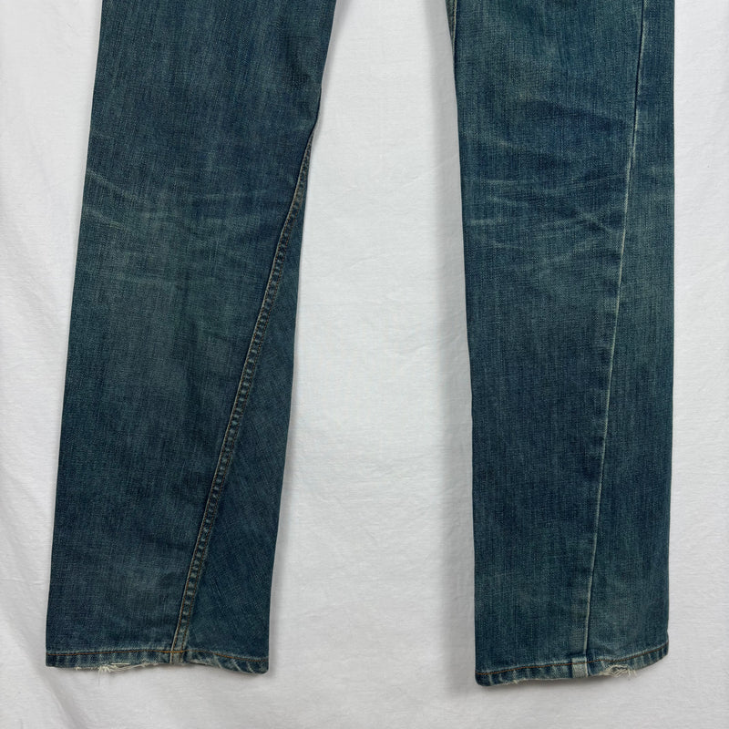 00s Mihara Yasuhiro Asymmetric Low Rise Flare Jeans
