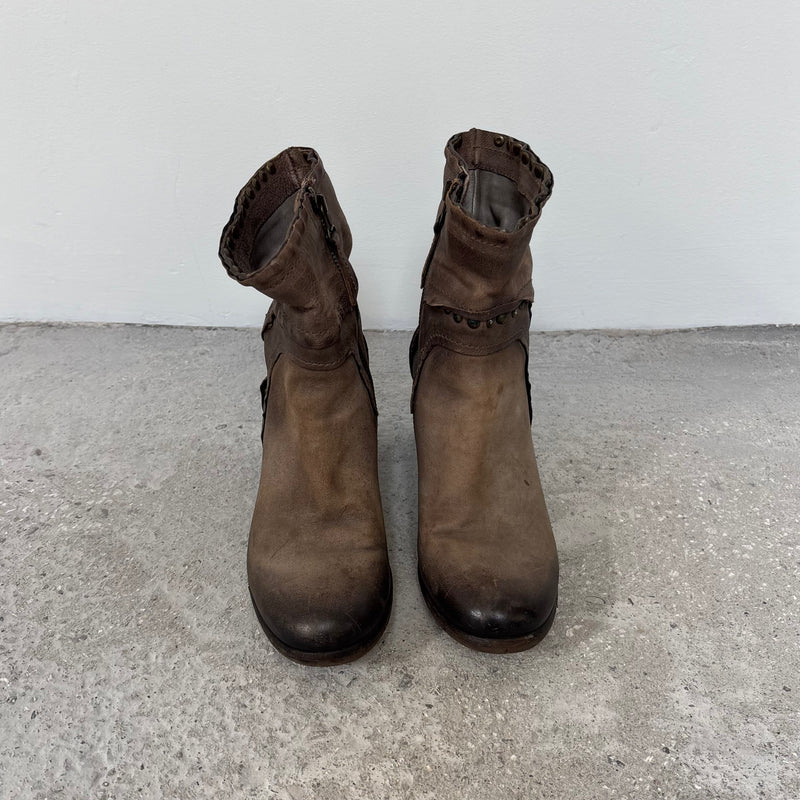 A.S. 98 Light Brown Shadow Ankle Boots