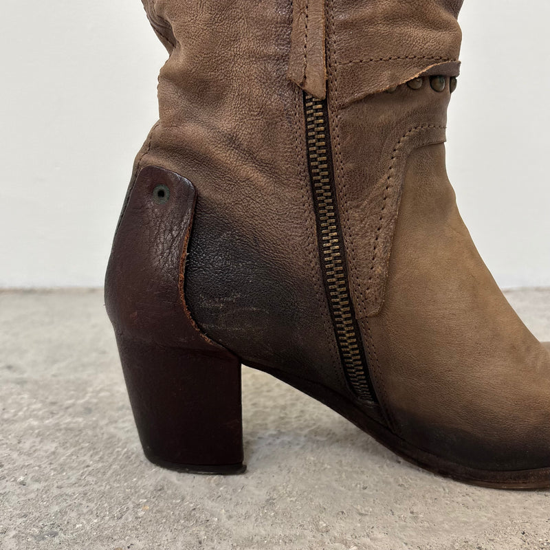 A.S. 98 Light Brown Shadow Ankle Boots