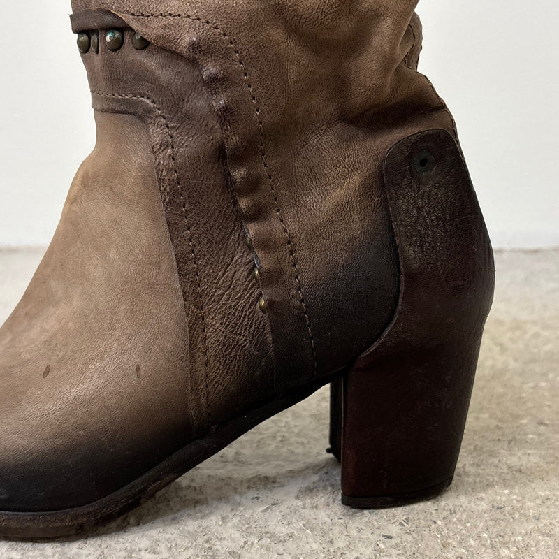 A.S. 98 Light Brown Shadow Ankle Boots