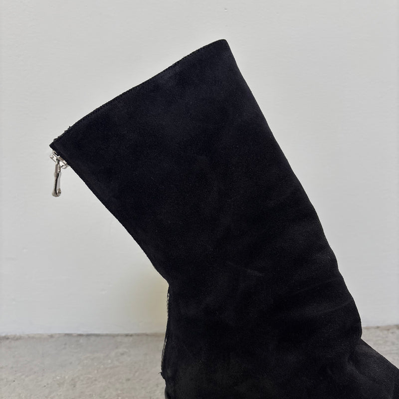 Elena Iachi Suede Leather Heeled Boots