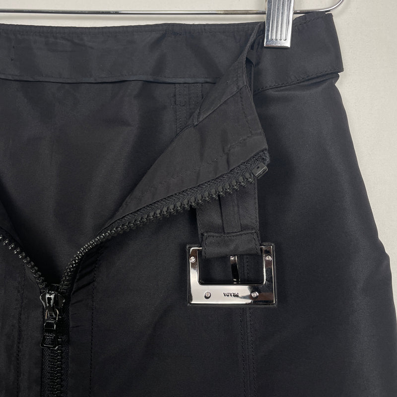 00s Prada Nylon Belted Zipper Skirt
