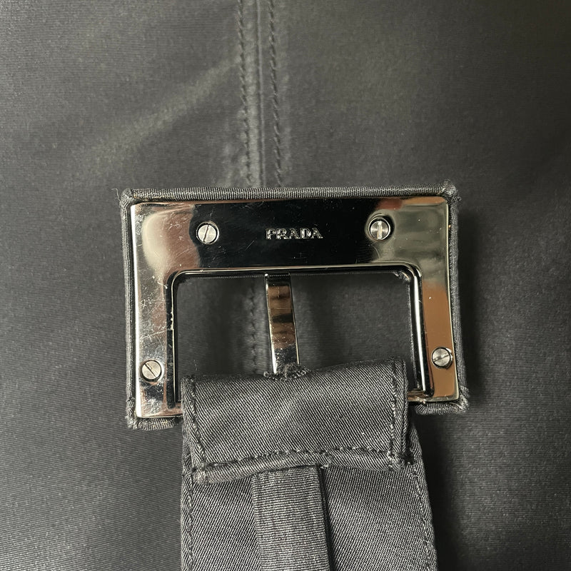 00s Prada Nylon Belted Zipper Skirt