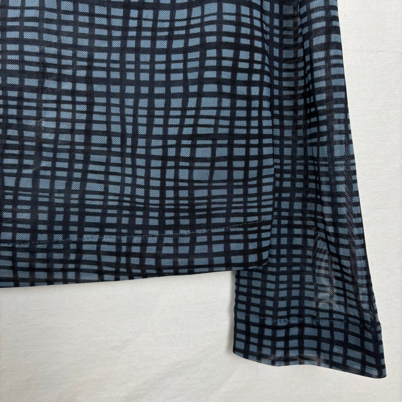 Romeo Gigli Off The Shoulder Sheer Ruffle Back Patterned Top
