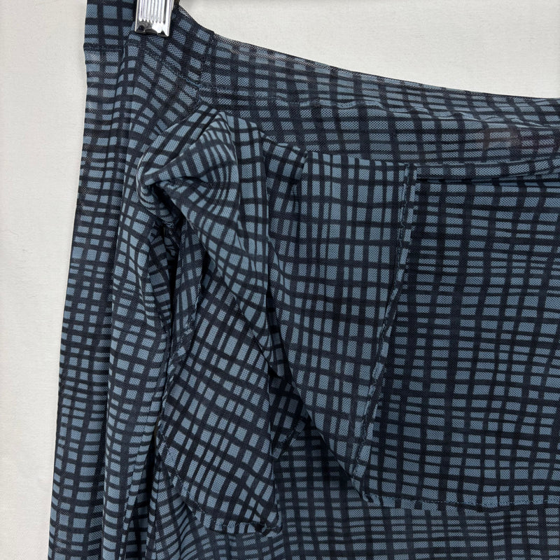 Romeo Gigli Off The Shoulder Sheer Ruffle Back Patterned Top