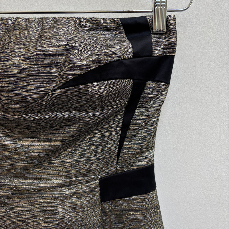 See By Chloé Gold Black Panels Mini Dress