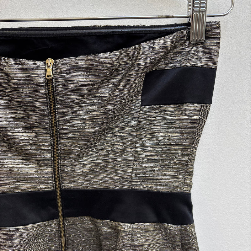 See By Chloé Gold Black Panels Mini Dress