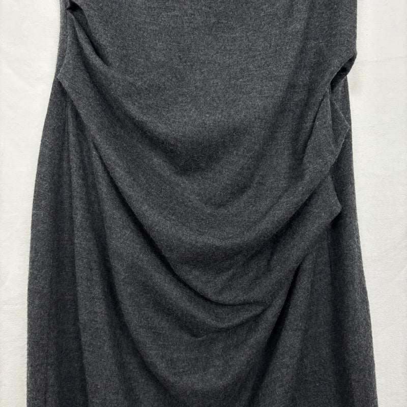 00s Helmut Lang Sonar Wool Sleeveless Draped Dress