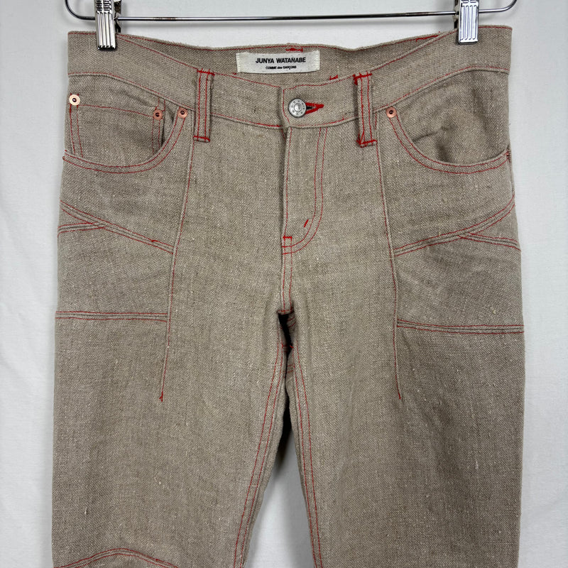 FW02 Junya Watanabe Flared Biker Ramie Jeans