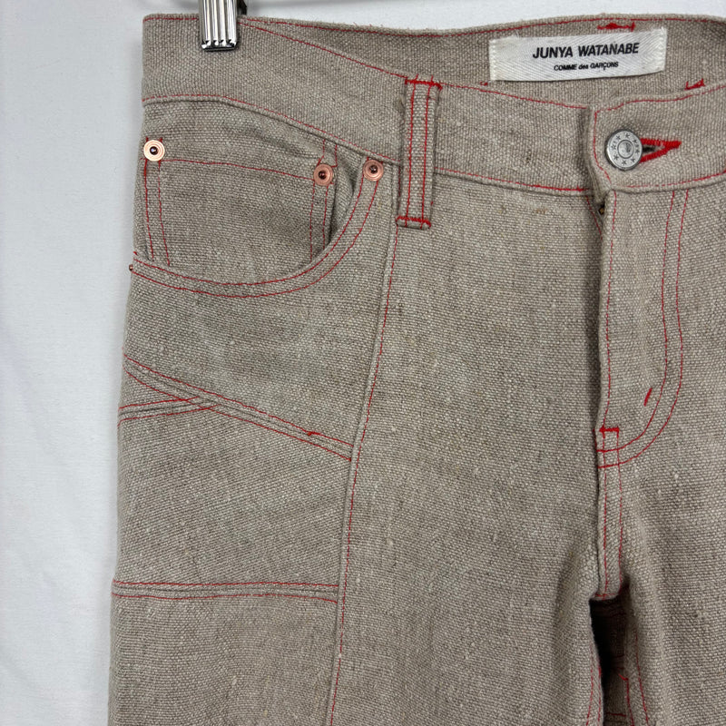 FW02 Junya Watanabe Flared Biker Ramie Jeans
