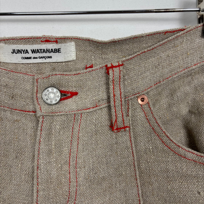 FW02 Junya Watanabe Flared Biker Ramie Jeans