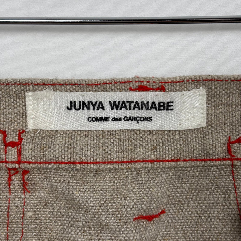 FW02 Junya Watanabe Flared Biker Ramie Jeans