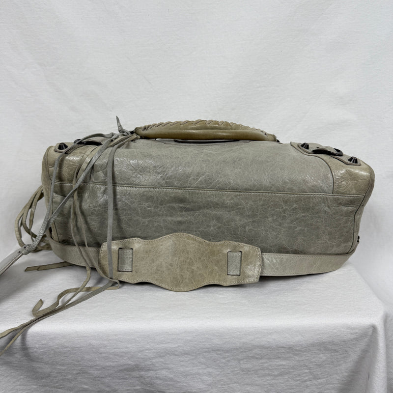 08 Balenciaga Grey/Pistachio Green Twiggy Bag