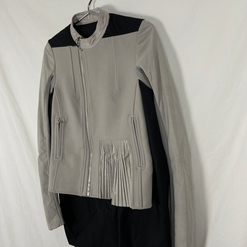 FW14 Rick Owens Split Biker Frilled Jacket