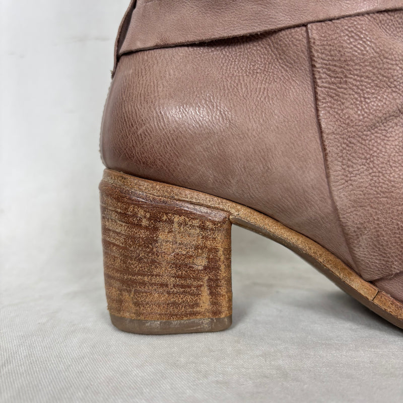 A.S. 98 Wrap Up Knee High Leather Heel Boots