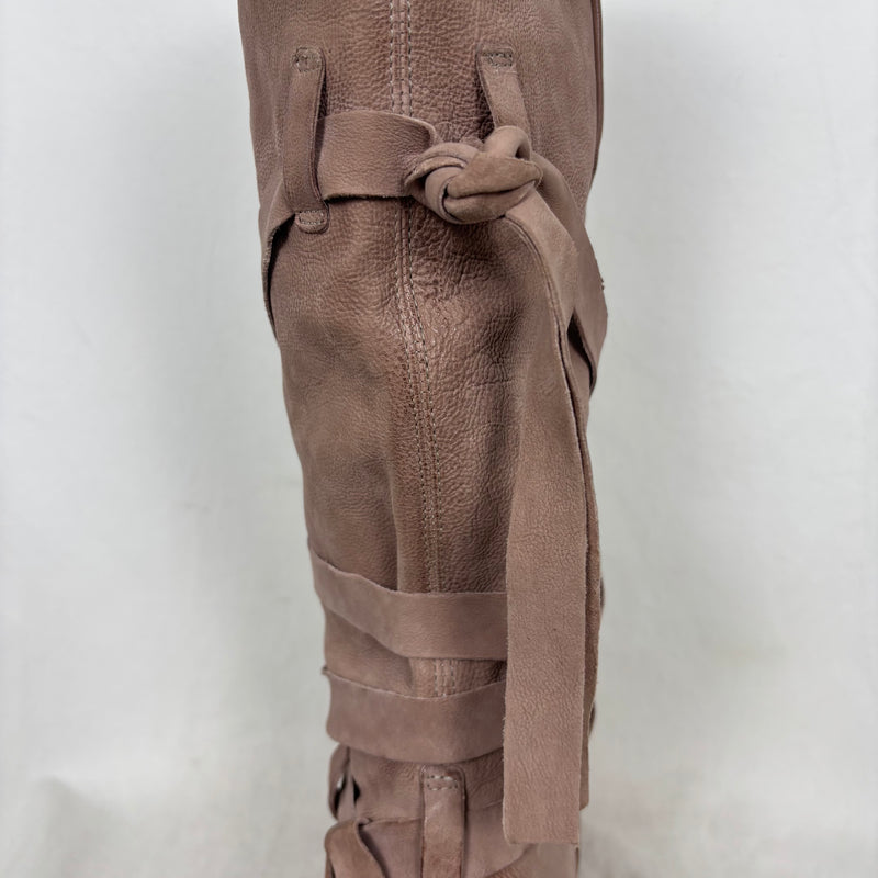 A.S. 98 Wrap Up Knee High Leather Heel Boots