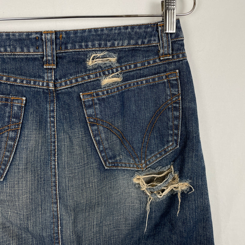 Dolce & Gabbana Distressed Midi Skirt