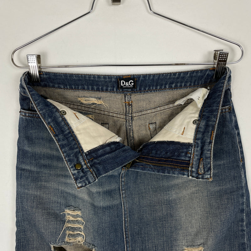 Dolce & Gabbana Distressed Midi Skirt