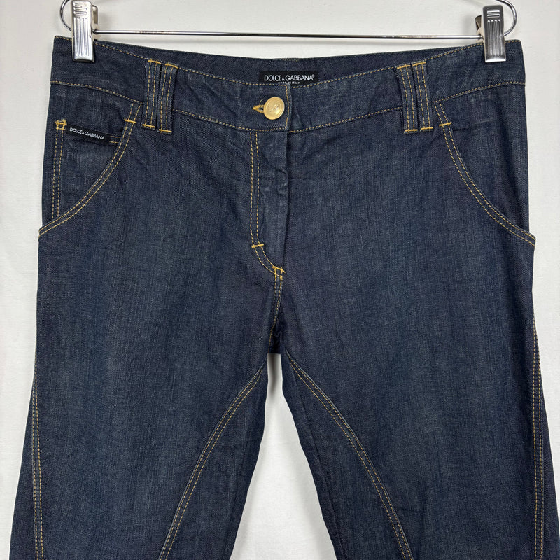 00s Dolce & Gabbana Tapered Dark Wash Capris Jeans