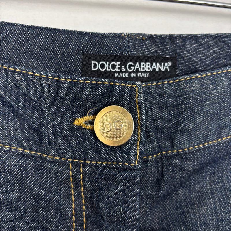00s Dolce & Gabbana Tapered Dark Wash Capris Jeans