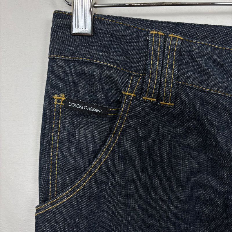 00s Dolce & Gabbana Tapered Dark Wash Capris Jeans