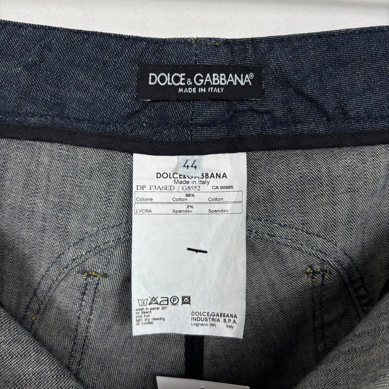 00s Dolce & Gabbana Tapered Dark Wash Capris Jeans