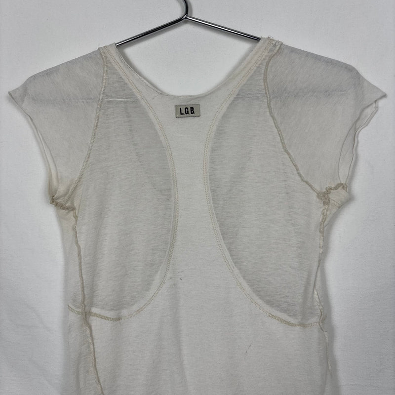 Le Grand Bleu (L.G.B.) Asymmetric Layered Sheer T-Shirt