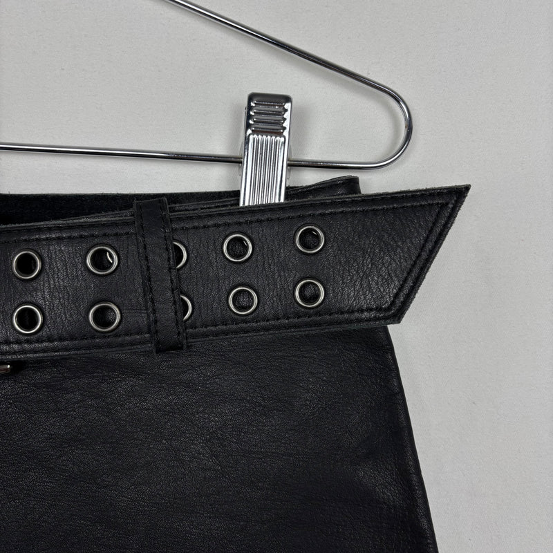 Ritsuko Shirahama Mini Leather Wrap Belt Skirt