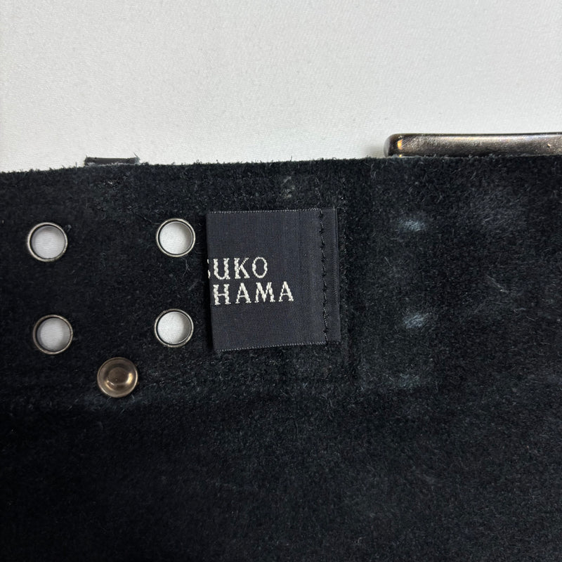 Ritsuko Shirahama Mini Leather Wrap Belt Skirt