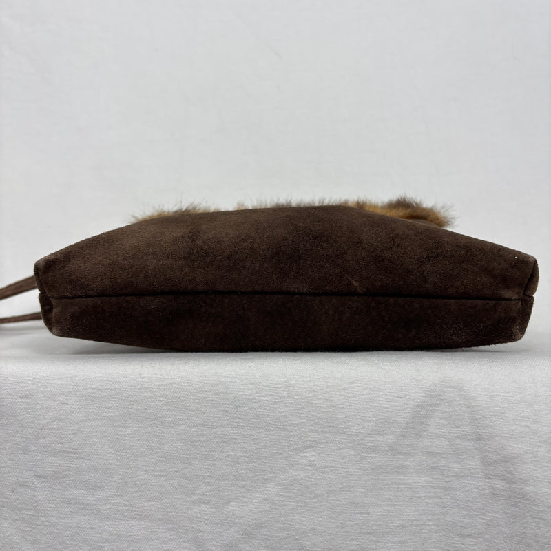 90s Miu Miu Faux Fur Suede Crossbody Bag