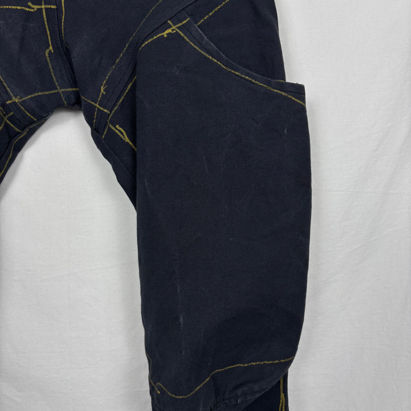 90s Christopher Nemeth Painted Striped 3D Capris