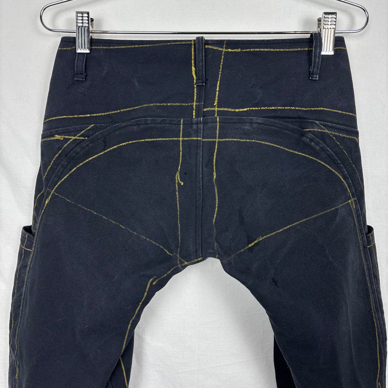 90s Christopher Nemeth Painted Striped 3D Capris