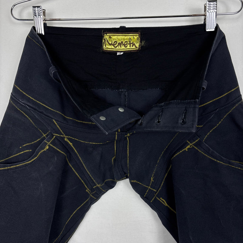 90s Christopher Nemeth Painted Striped 3D Capris
