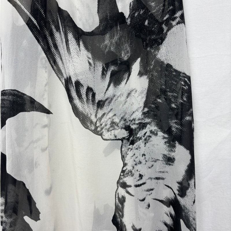 Ann Demeulemeester Sheer Feather Print Silk Tank Top